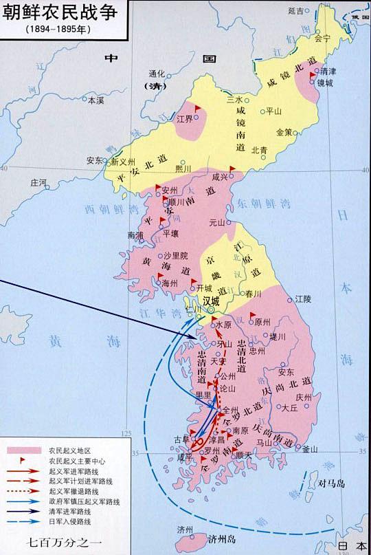 甲午战争朝鲜地图,图片来自于网络