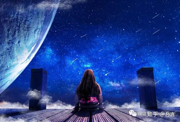 ps教程|创意合成,照片合成,静坐遥看璀璨星空的少女