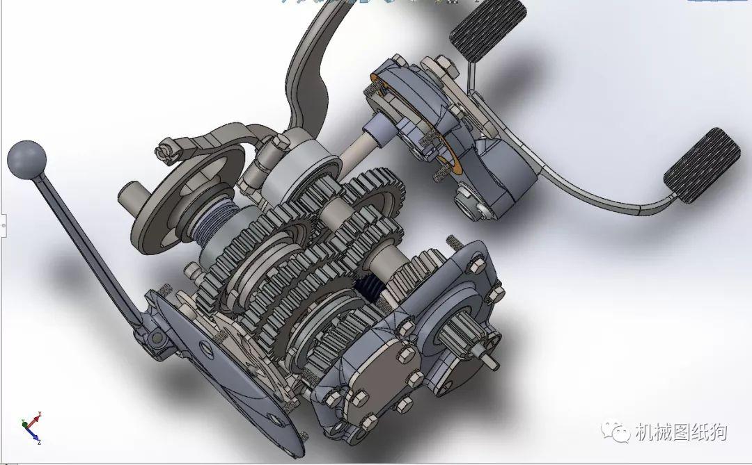 差减变速器m72摩托车变速箱3d模型solidworks设计