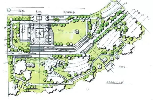 风景园林快题平面图马克笔上色