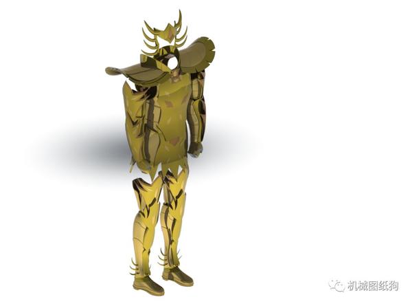【生活艺术】圣斗士星矢黄金盔甲模型3d图纸 solidworks设计