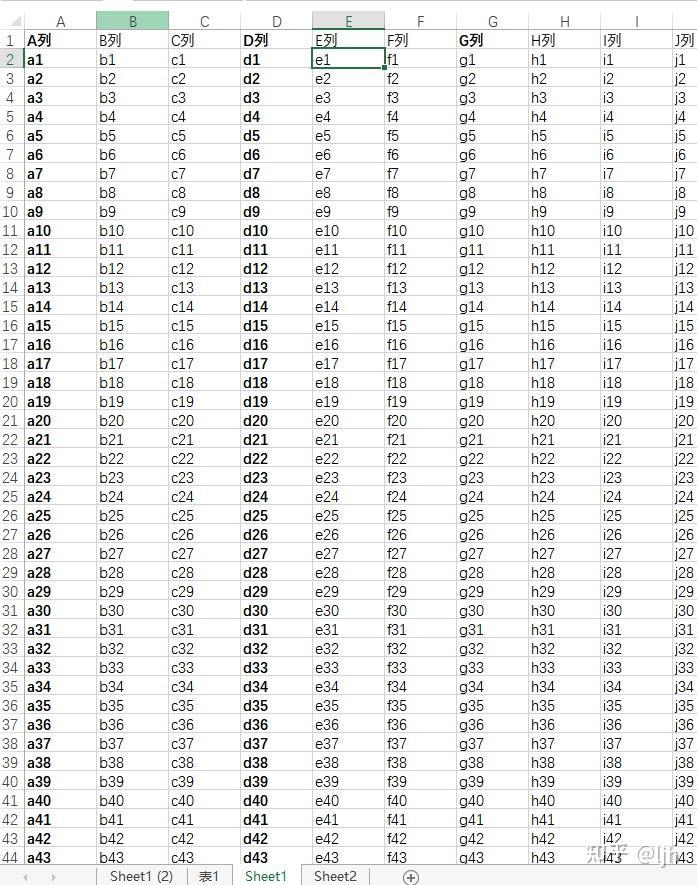 excel怎么隔列取数据呢需要拿a1d1g1j1的数据到另外一个表a1a2a3a4该