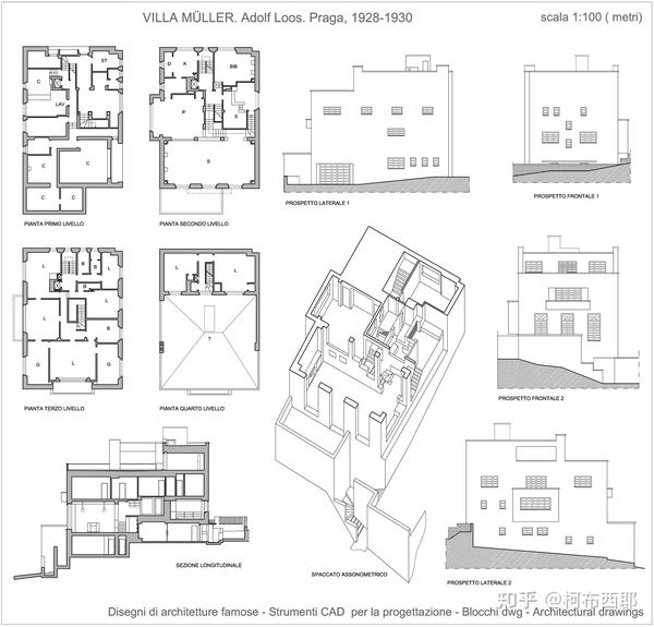 cadsu模型adolfloos阿道夫路斯作品集米勒穆勒缪勒住宅别墅moller