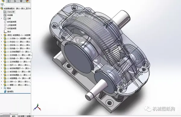 【差减变速器】减速机装配图3d图纸 solidworks设计