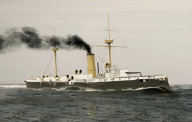 致远号,是北洋水师向英国阿姆斯特朗船厂订购建造的穹甲防护巡洋舰,为