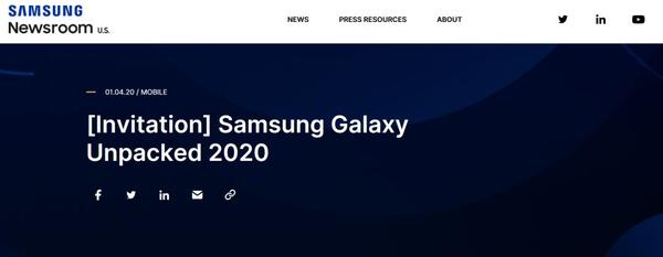 galaxys20系列来了三星galaxyunpacked官宣2月11日