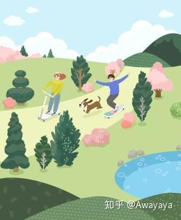 户外游玩郊游春天春季踏青旅行插画