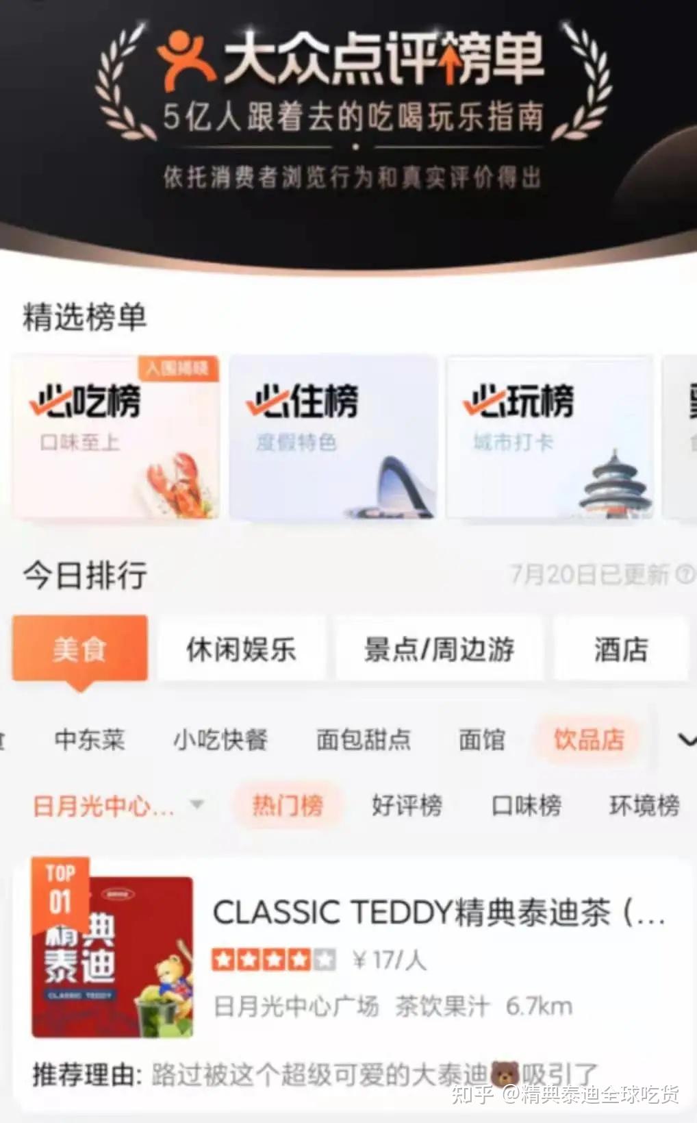 精典泰迪全球吃货ta靠什么冲上大众点评榜单top1