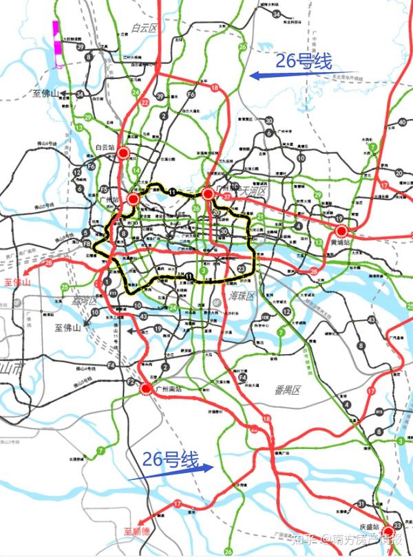 重磅广州53条地铁高清规划图流出