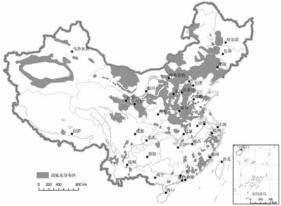 中国高氟地下水分布图[6]图片