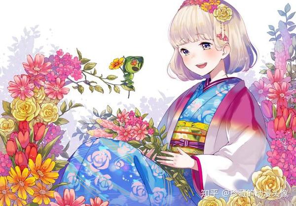 唯美和风少女壁纸:我和满园的鲜花有个梦幻而神奇的"约会"