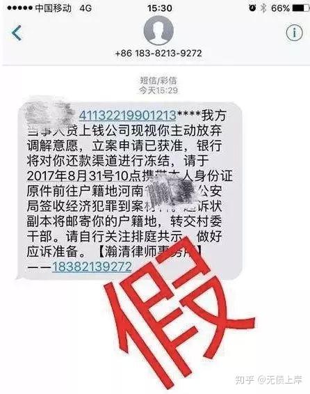 催收发来短信律师证是真的吗