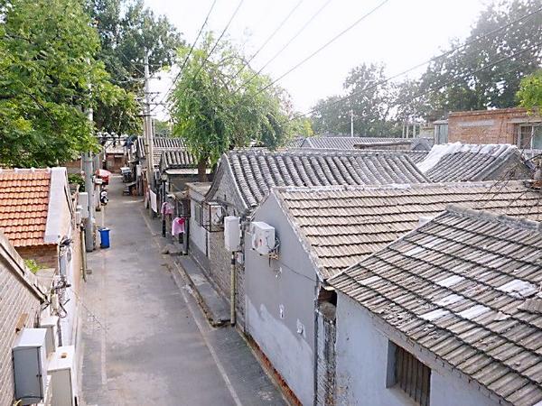 住在北京市东城区的两进平房院,准确的讲是两排平房的小院.
