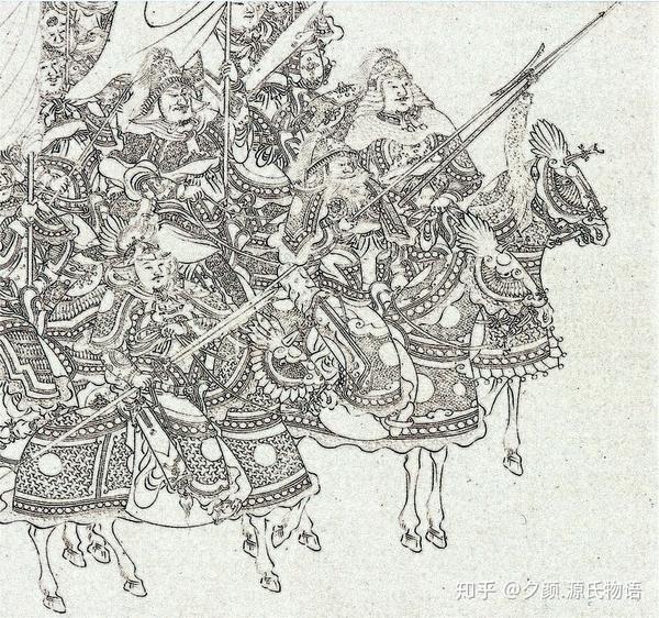 唐朝具装甲骑 《郭子仪免胄图》局部 李公麟绘