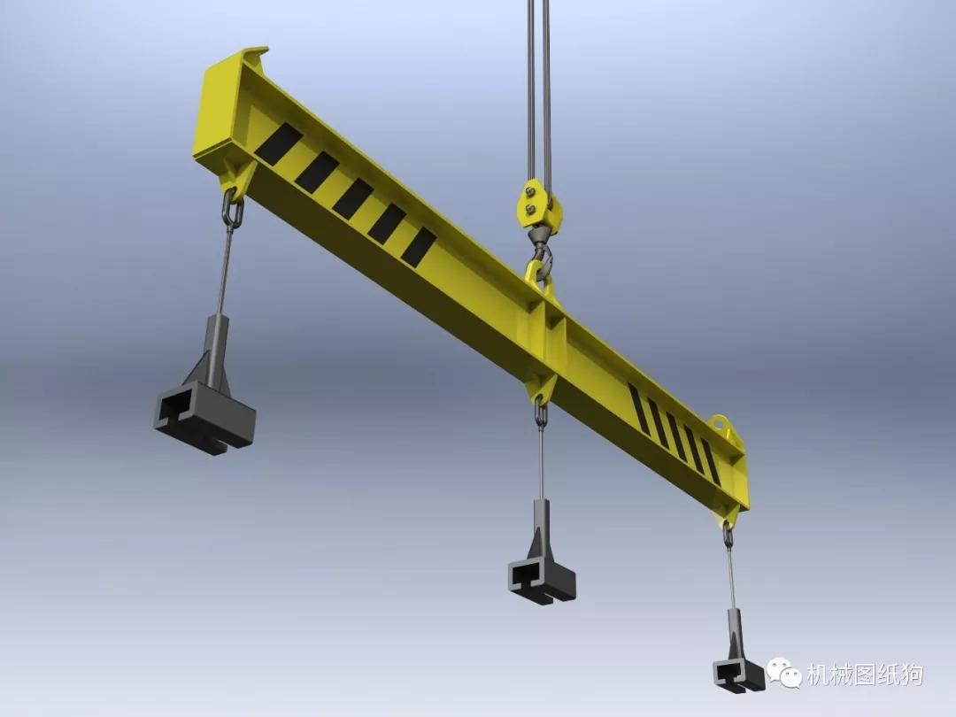 工程机械3points吊梁模型3d图纸solidworks设计