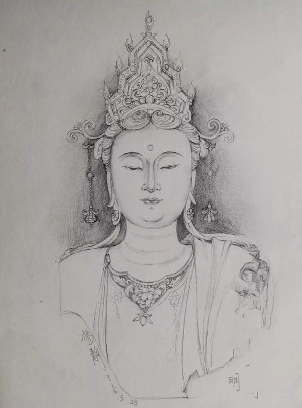 你不会画的观音佛——精品玉雕画稿!