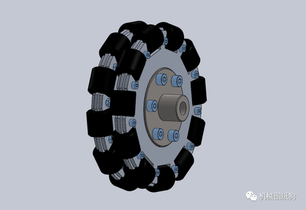 工程机械omni5英寸全向轮3d数模图纸solidworks设计