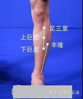 方法:点按足三里,上,下巨虚