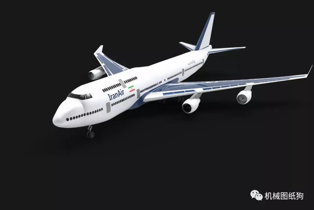 飞行模型boeing波音客机飞机模型3d图纸catia设计