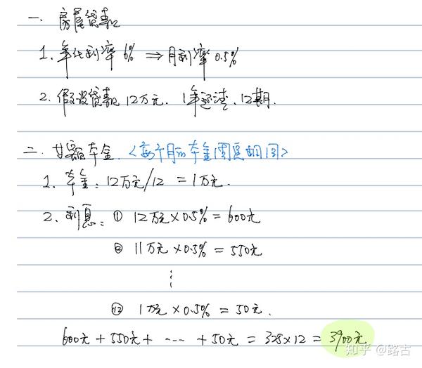 房屋贷款的两种利息计算方式