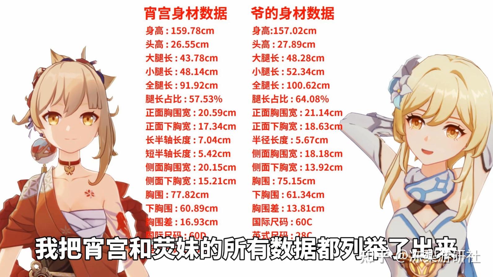 原神稻妻角色身材数据一览心海与神里势均力敌裟罗位居榜首