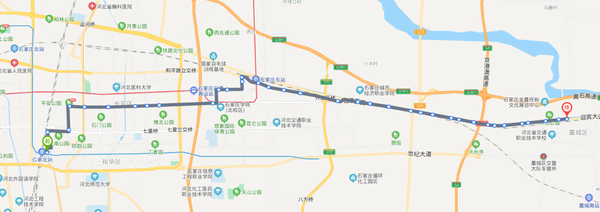 河北石家庄火车东站103路公交车路线:06:00-20:00:谈固→谈固东(仁德