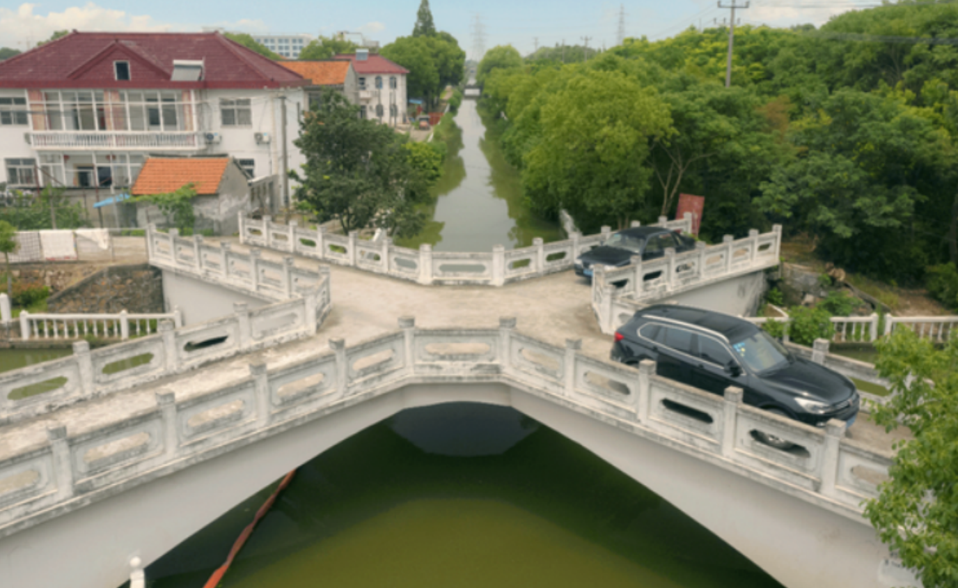 十字桥近景俯瞰三叉桥小昆山三叉桥近景(9)浙江温岭箬横镇李桥村李婆