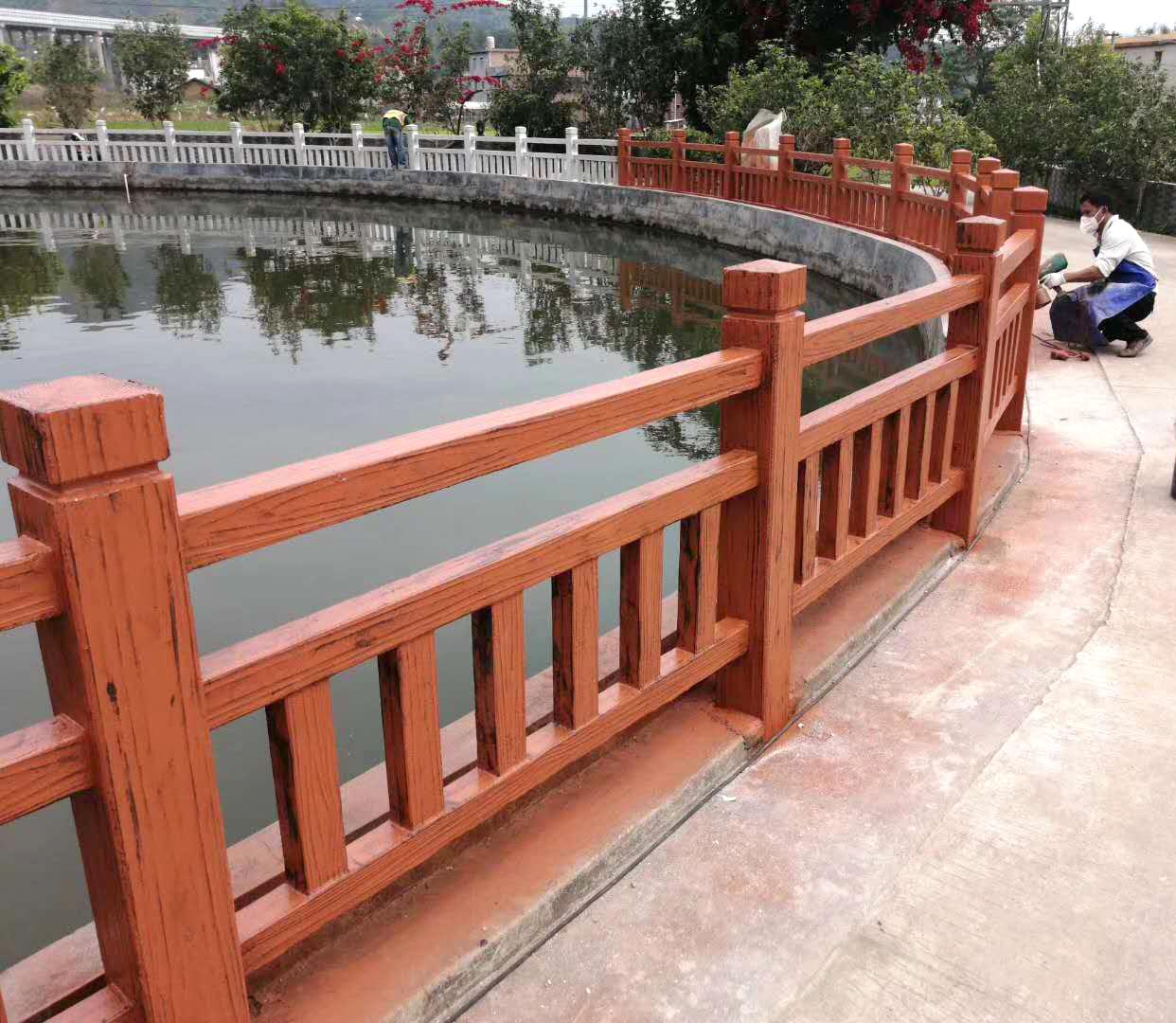 赣州仿木栏杆厂家浅谈施工图纸规范水泥仿木护栏图片款式分类