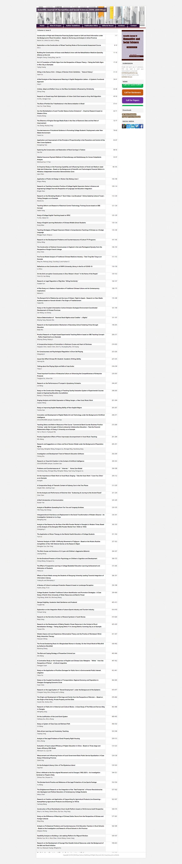 Scientific Journal Of Humanities And Social Sciences Sjohss Issn