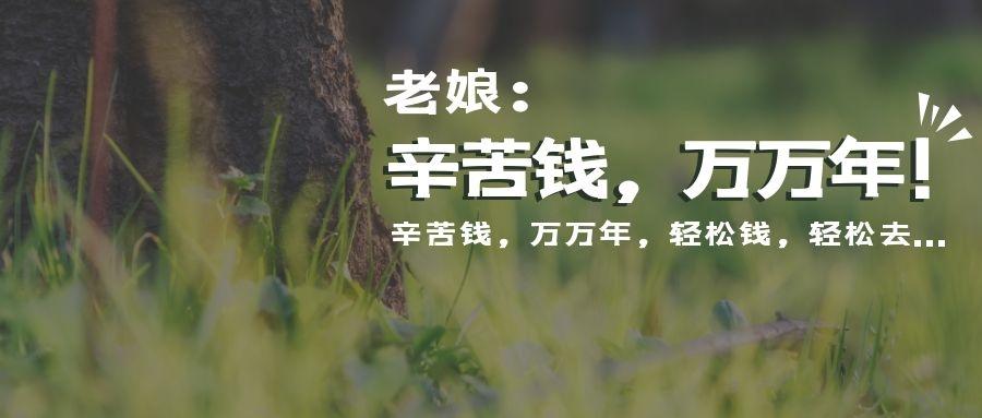 老娘:辛苦钱,万万年!