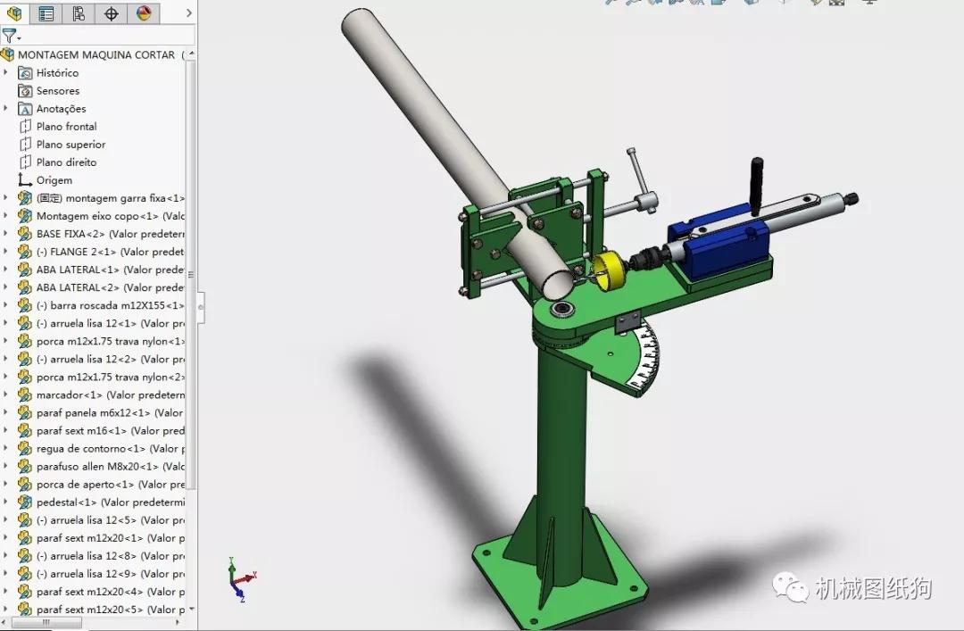 【工程机械】圆管接头切割装置3d数模图纸 solidworks