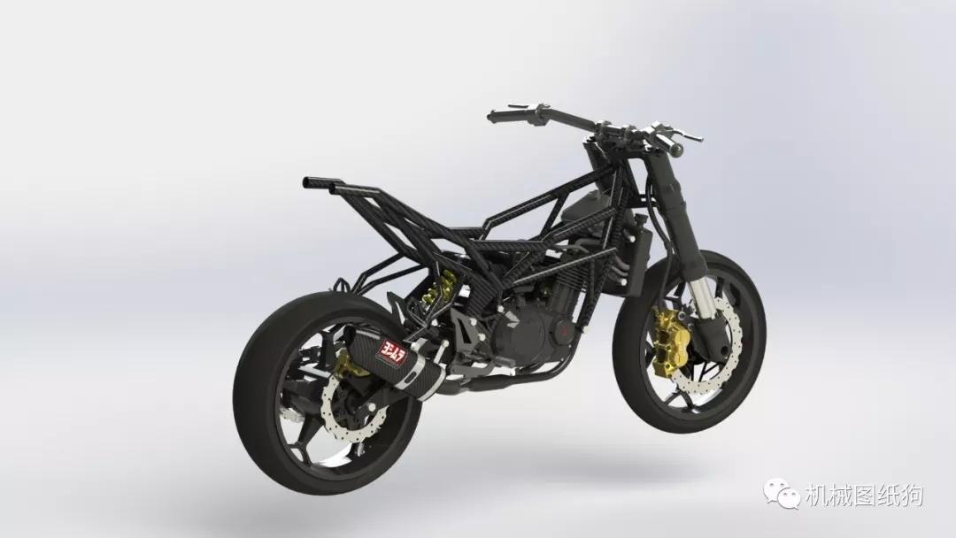 【其他车型】sepeda摩托车框架结构模型3d图纸 step格式