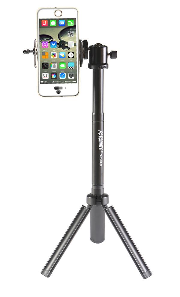 手机三脚架微单反自拍照相机桌面便携式手持三角云台小架子直播手机夹
