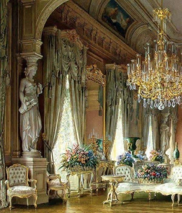 以法国洛可可风格为主的冬宫会客厅