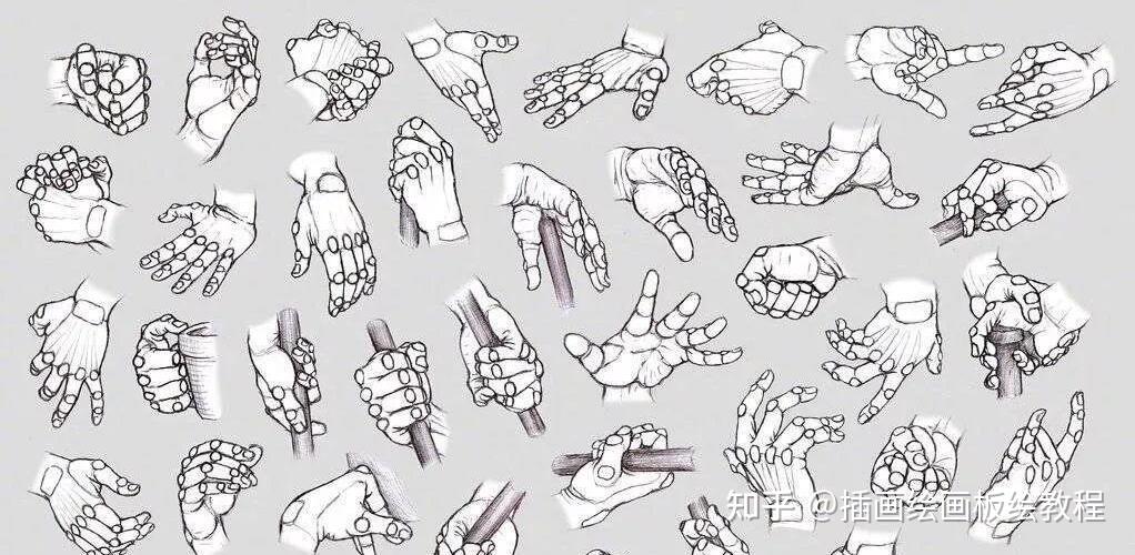 绘画教程超简单手部画法教程教你抓住手部形态和画轮廓线的技巧