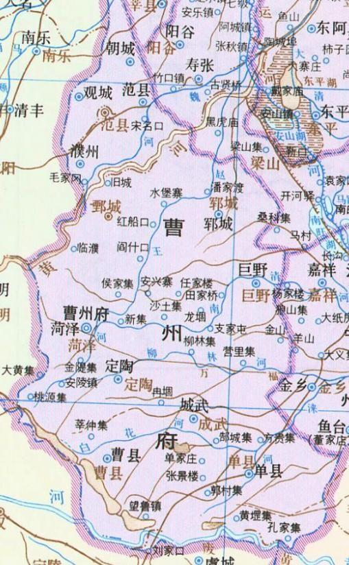 此后,曹县与曹州以"撞名"的身份一直持续到1913年.曹县地图曹县