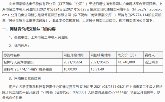 德豪润达002005行政处罚即将落地,或有得赔