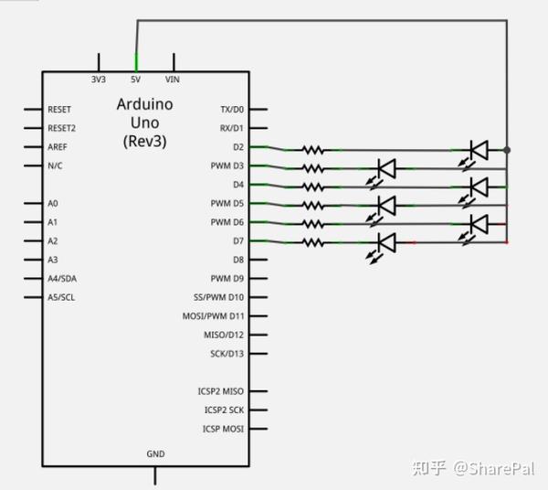 arduino流水灯效果实验