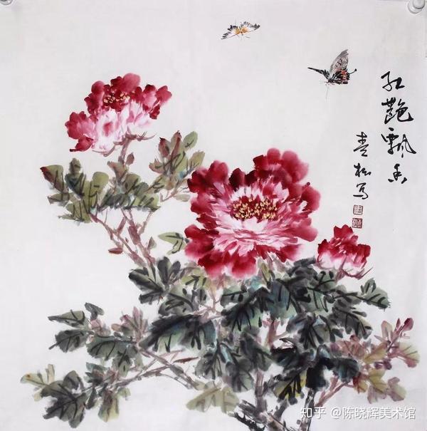 蒲青松先生的牡丹,画出神韵风貌,达到了形神兼备的艺术境界.
