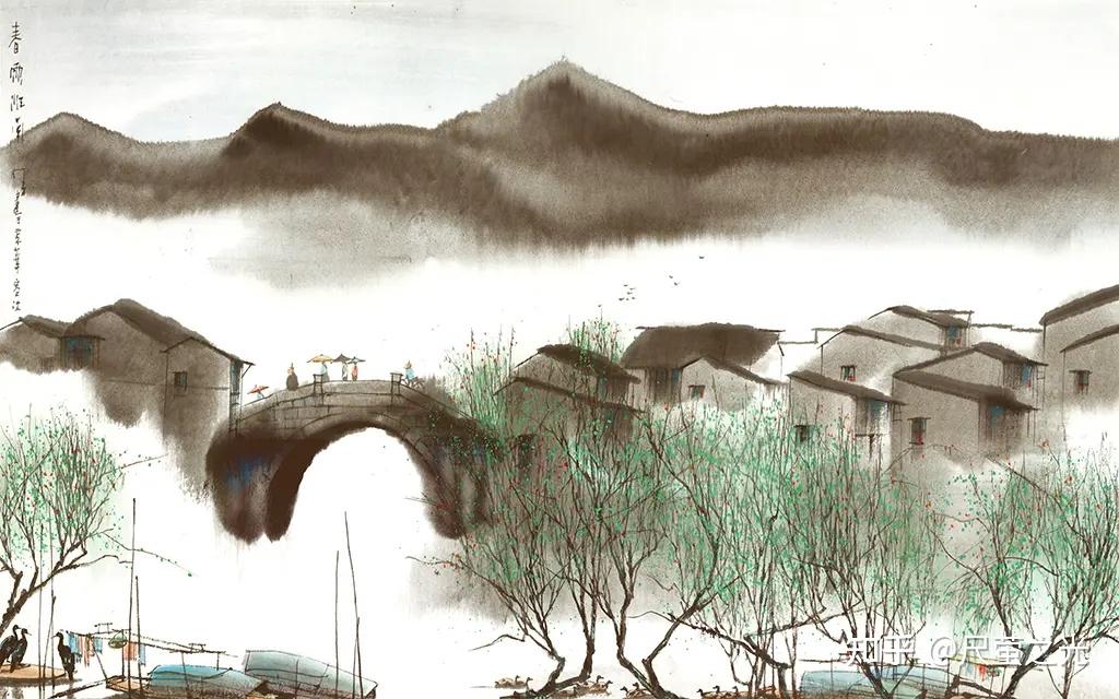 春雨水墨图 - 知乎