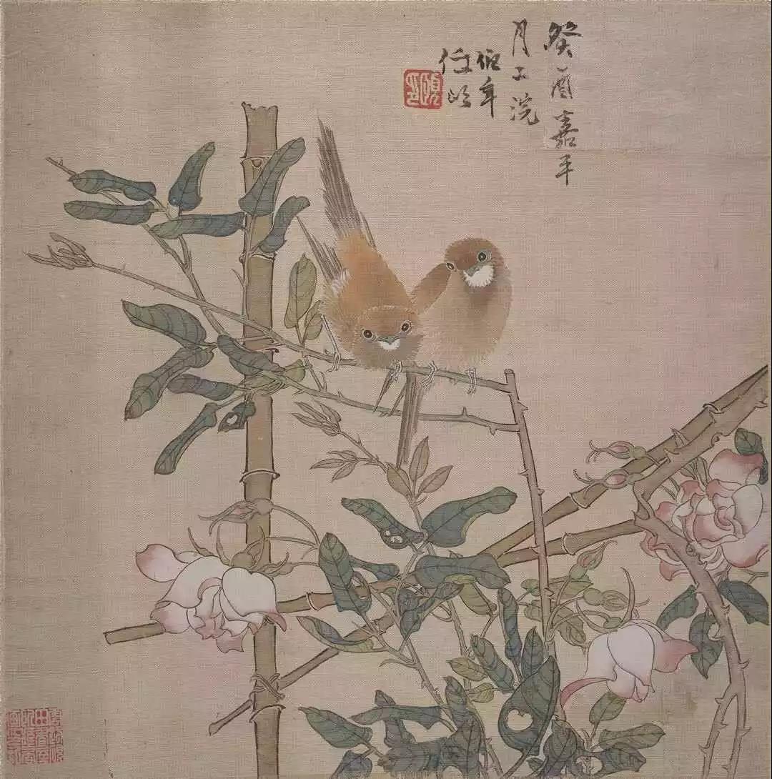 「小二画唠」花与鸟的精美是笔与墨的交织《花鸟册页》清,任伯年