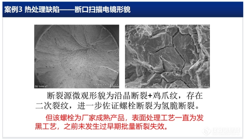 案例3:热处理缺陷(柴油机缸盖螺栓氢脆断裂)案例2:设计不当(手动调整