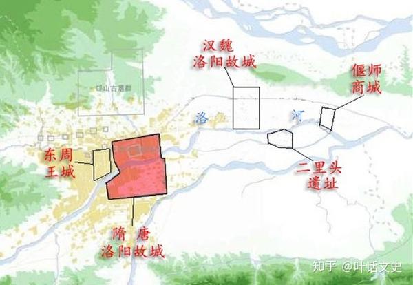 洛阳地区古都城遗址分布示意图