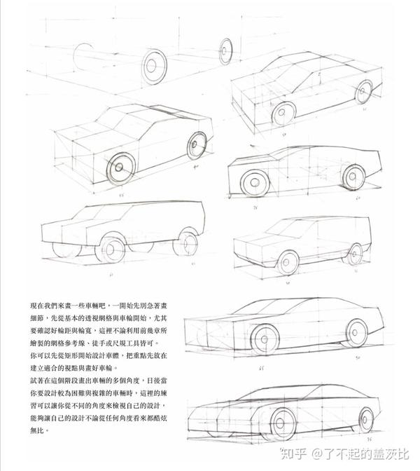 汽车基本形体的透视练习