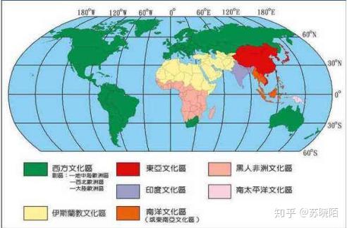 世界主要文化圈(区)分布图