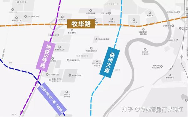 板块内有锦江穿行,地块完整度略差,通行条件较好的区域主要是牧华路