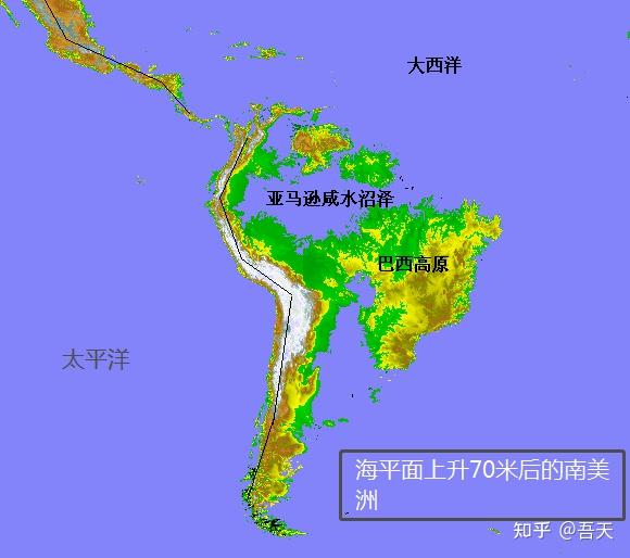 此时的南美洲由科迪勒拉山系,巴塔哥尼亚高原,圭亚那高原,巴西高原