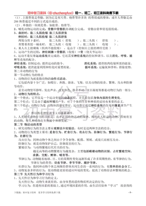 年级-中考资料合集 8人赞同了该文章 这里整理了一份【初中生物】冀