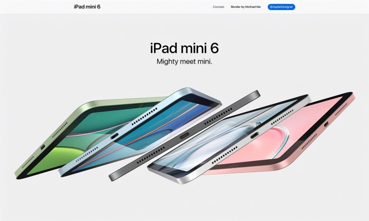 ipadmini6最新渲染图出炉直角边框多种机身配色