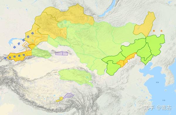 大清一统新旧蕃蒙古并诸都统衙门全图